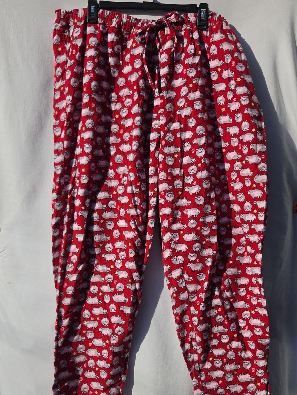 Red Women's Sheep-Print Lounge Pajama Pants Sz 3x